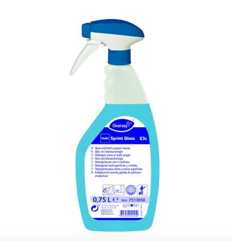 Diversey Taski Sprint Antibacterial Glass and Hard Surface Cleaner 6 x 750mL Spray Bottle